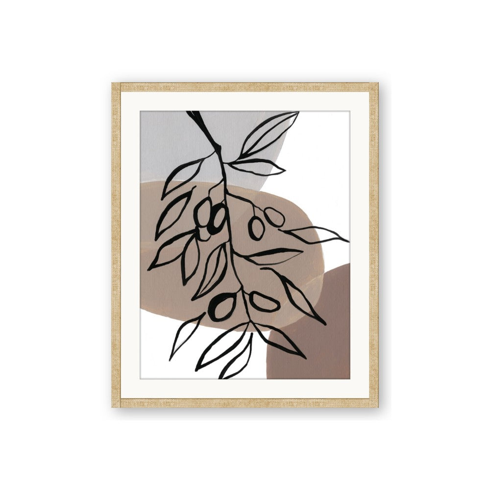 Brown Geo with Leaves II
