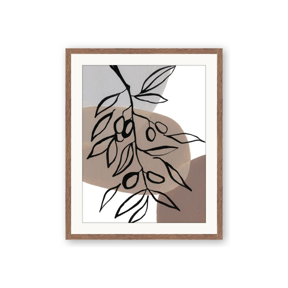 Brown Geo with Leaves II