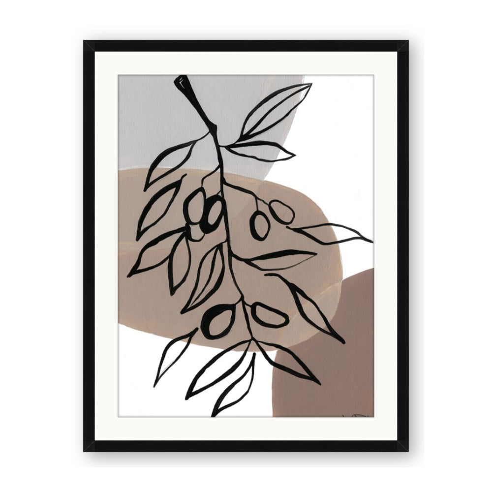 Brown Geo with Leaves II