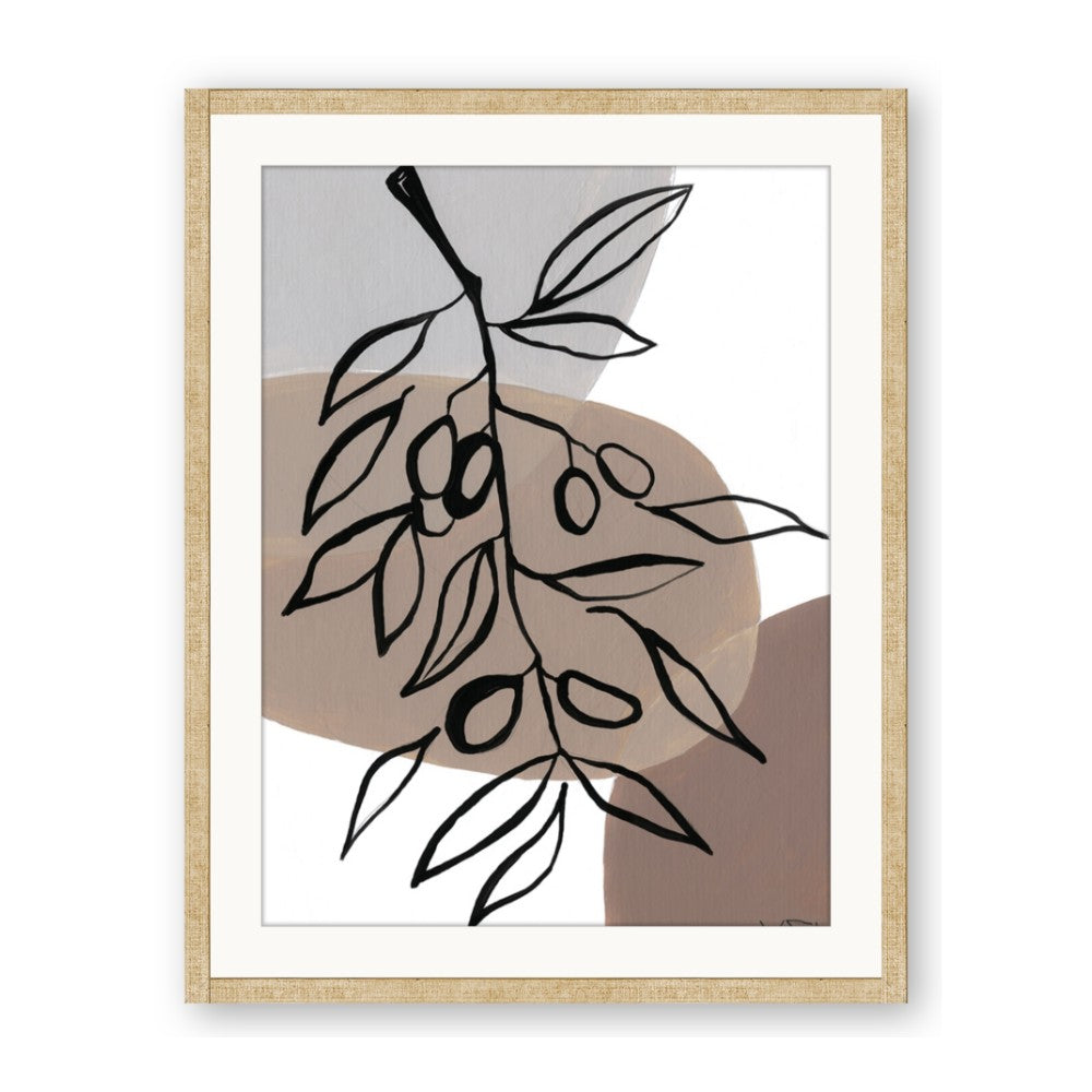 Brown Geo with Leaves II
