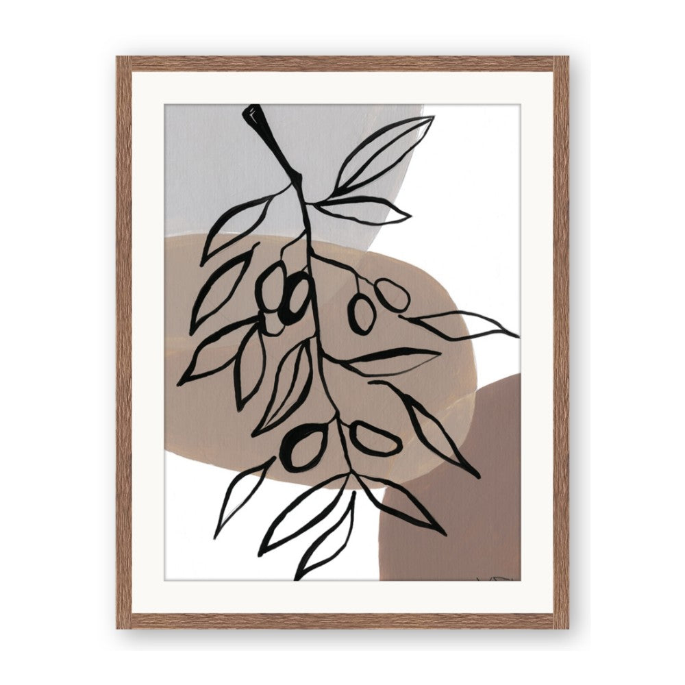 Brown Geo with Leaves II