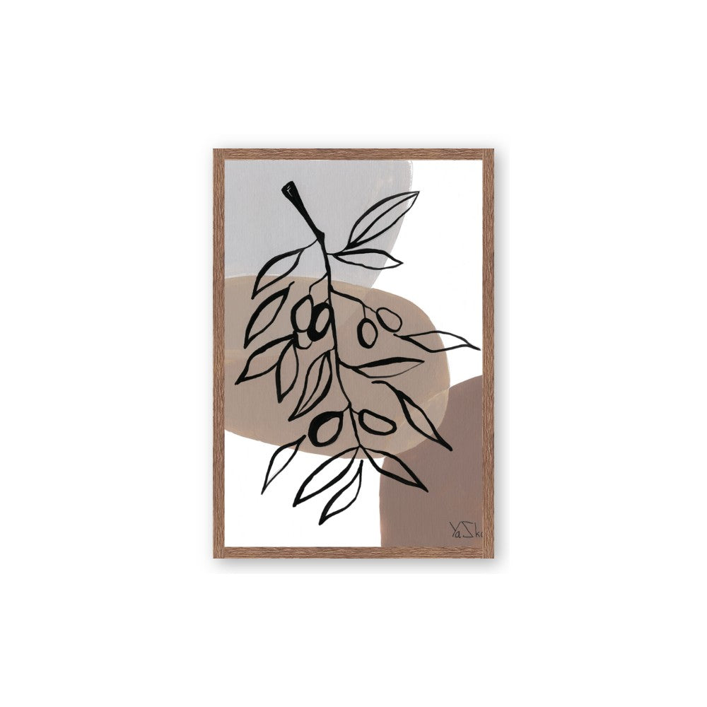 Brown Geo with Leaves II