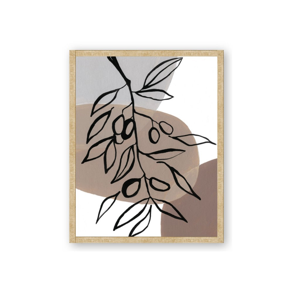 Brown Geo with Leaves II