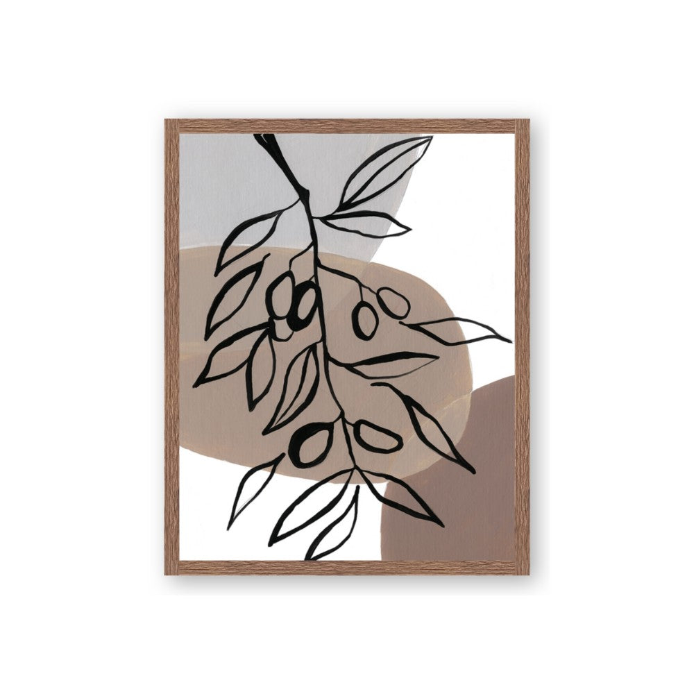 Brown Geo with Leaves II