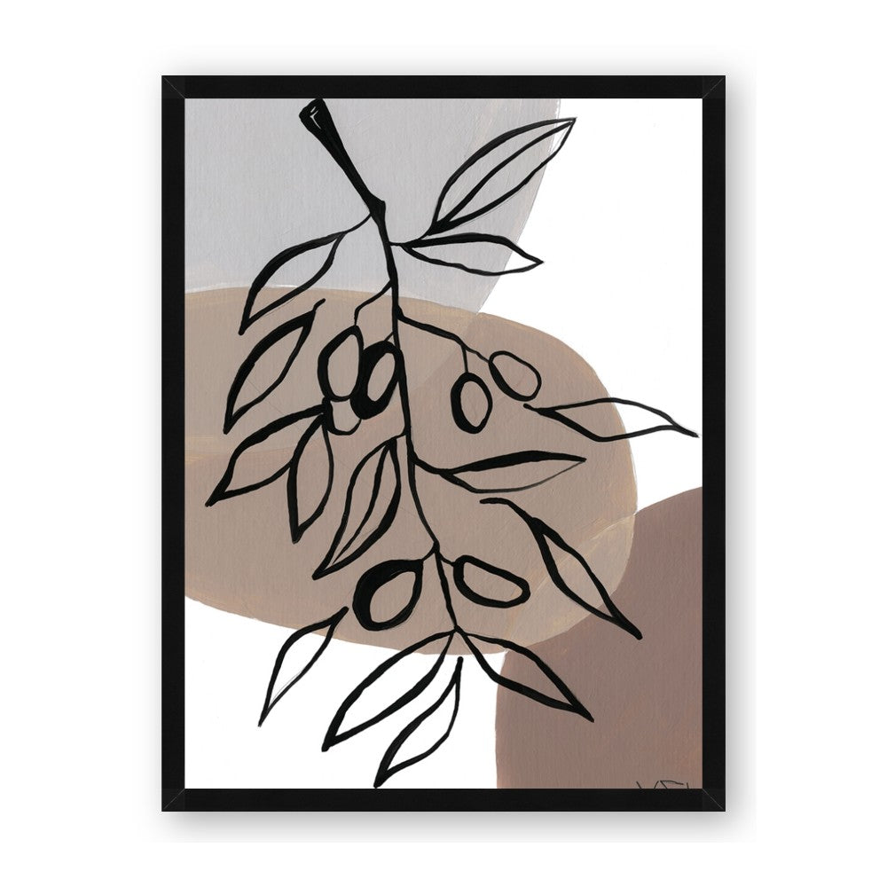 Brown Geo with Leaves II