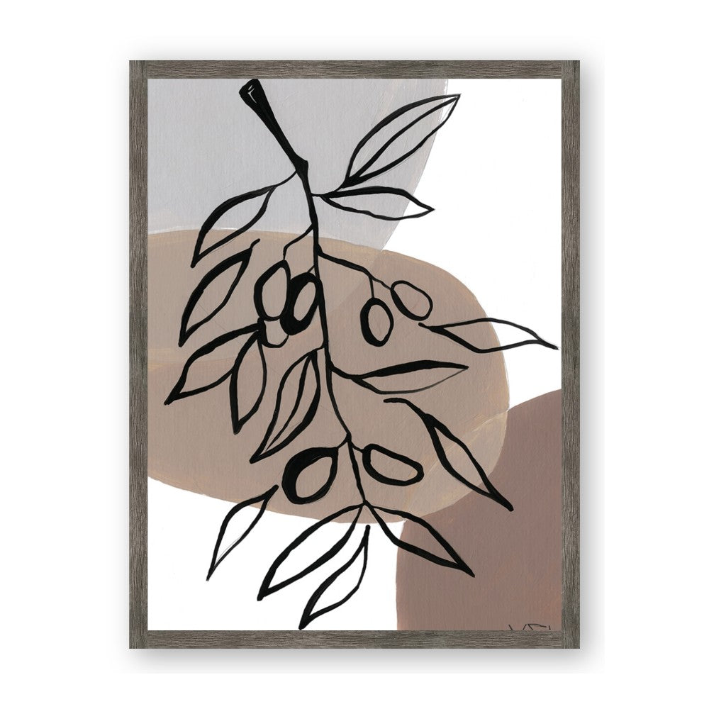 Brown Geo with Leaves II