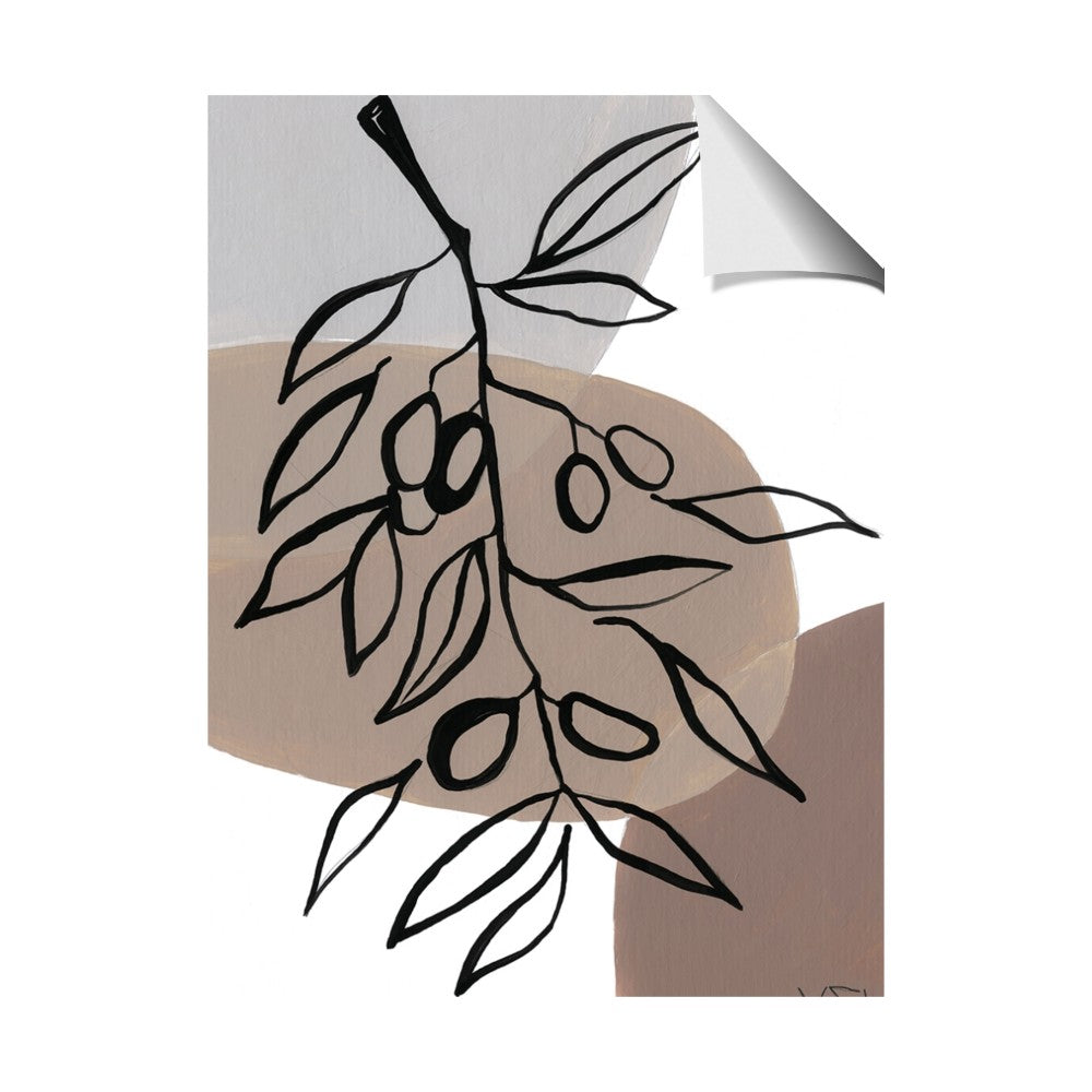 Brown Geo with Leaves II