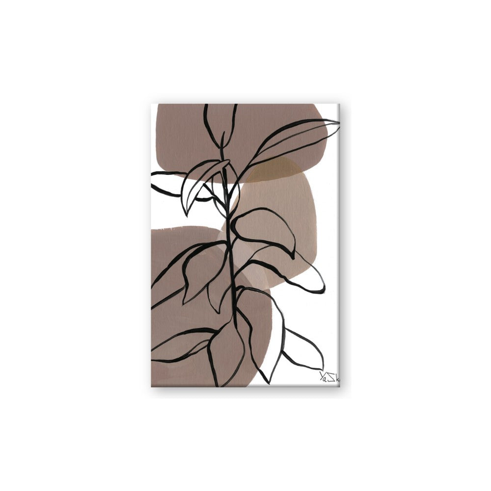 Brown Geo with Leaves I