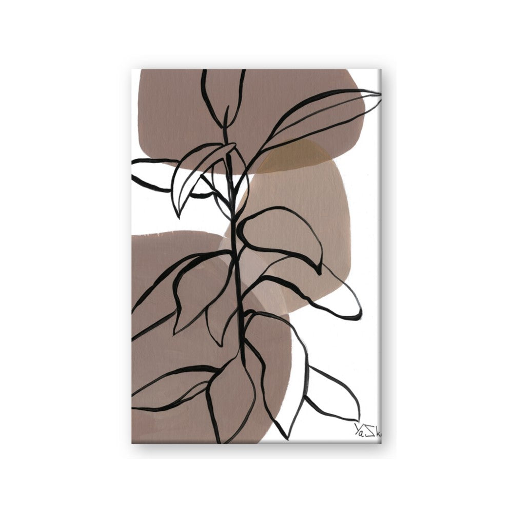 Brown Geo with Leaves I