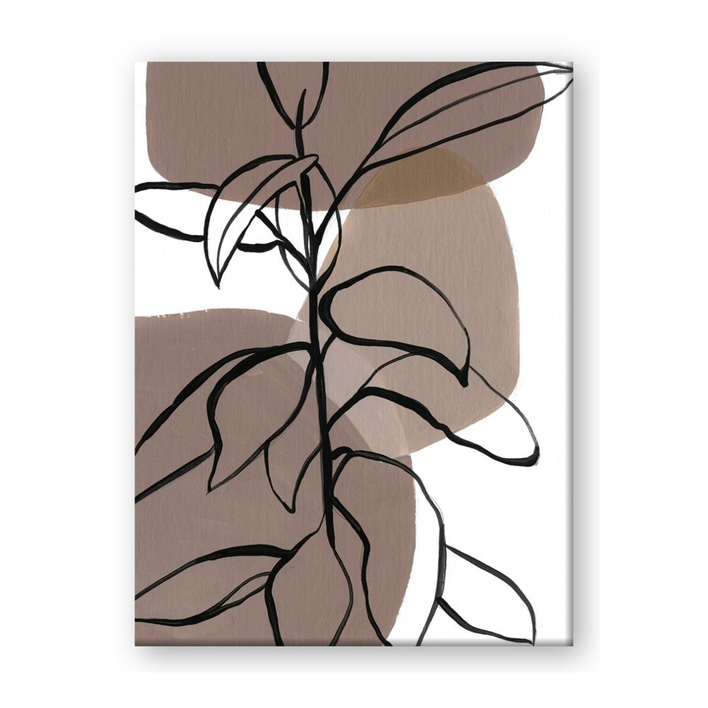 Brown Geo with Leaves I