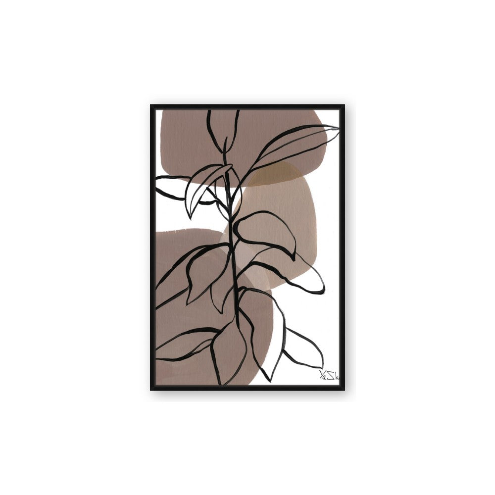 Brown Geo with Leaves I
