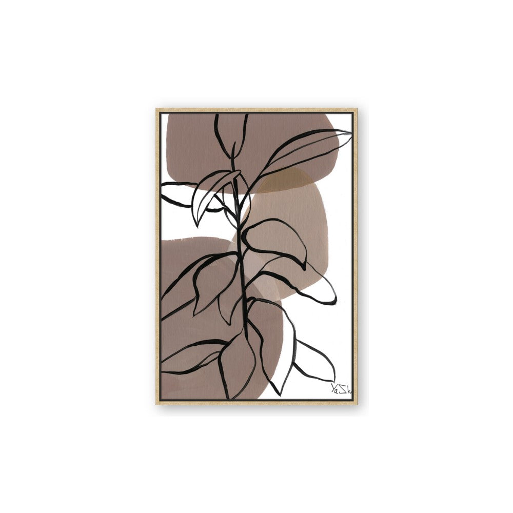 Brown Geo with Leaves I