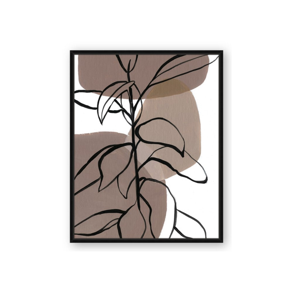Brown Geo with Leaves I