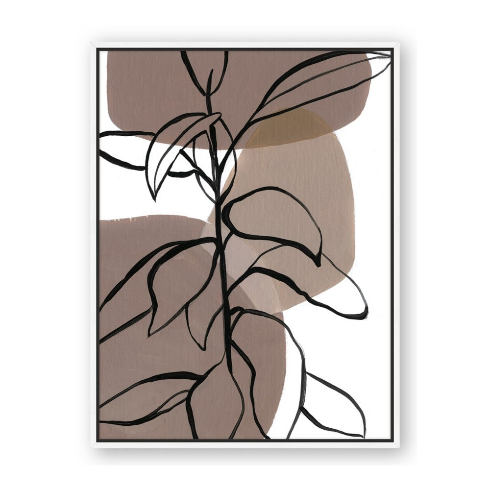 Brown Geo with Leaves I