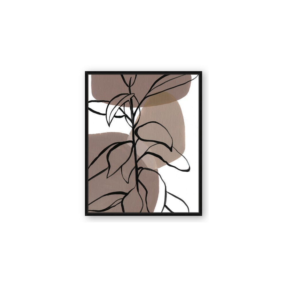 Brown Geo with Leaves I