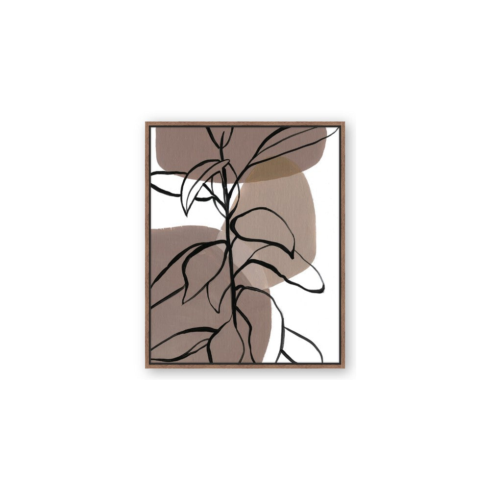 Brown Geo with Leaves I