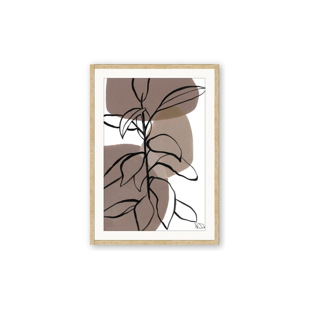 Brown Geo with Leaves I
