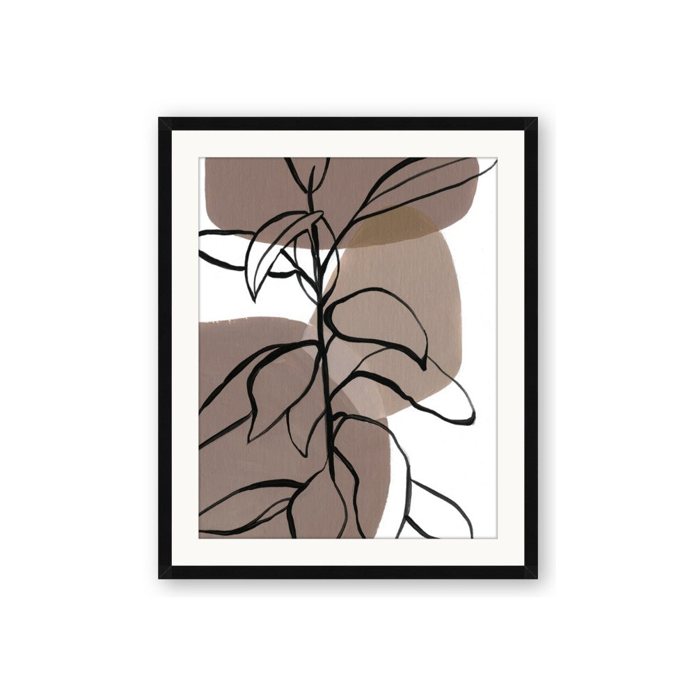 Brown Geo with Leaves I
