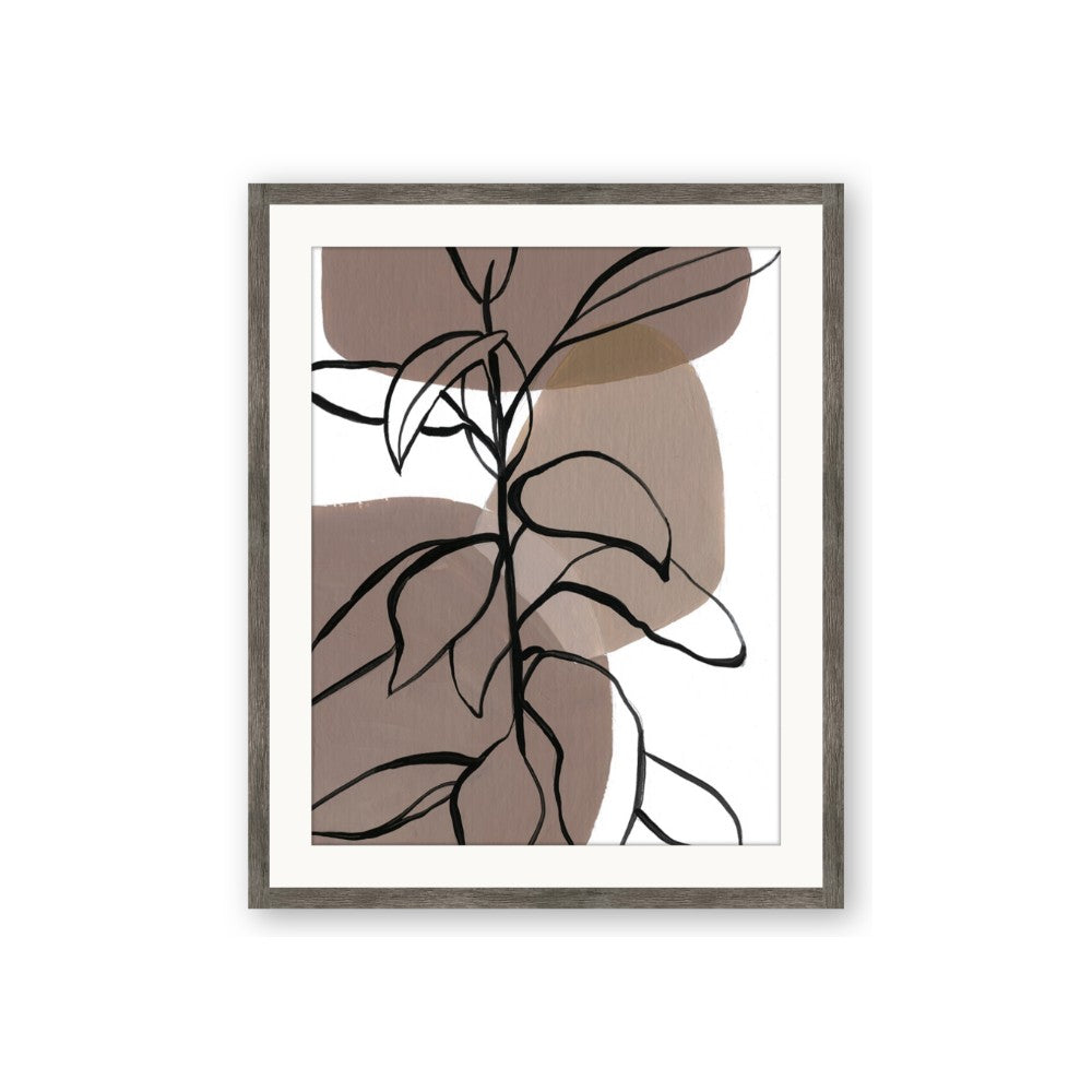 Brown Geo with Leaves I