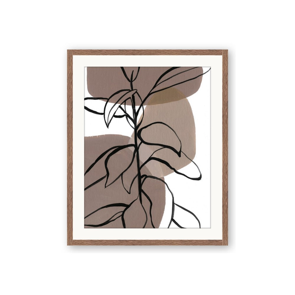 Brown Geo with Leaves I