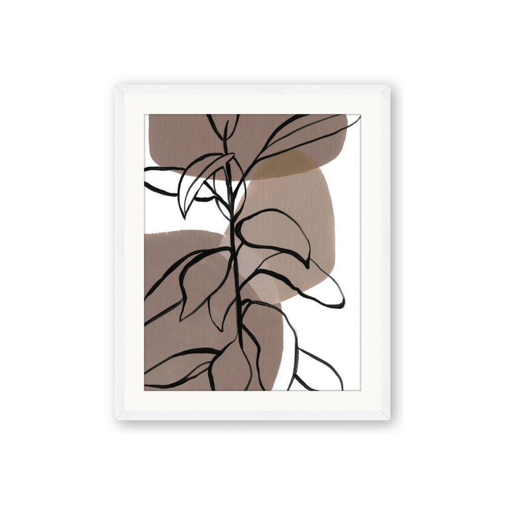 Brown Geo with Leaves I