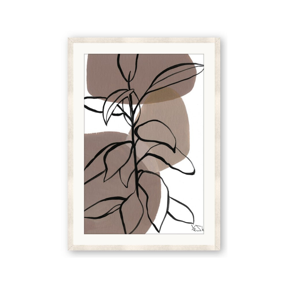 Brown Geo with Leaves I