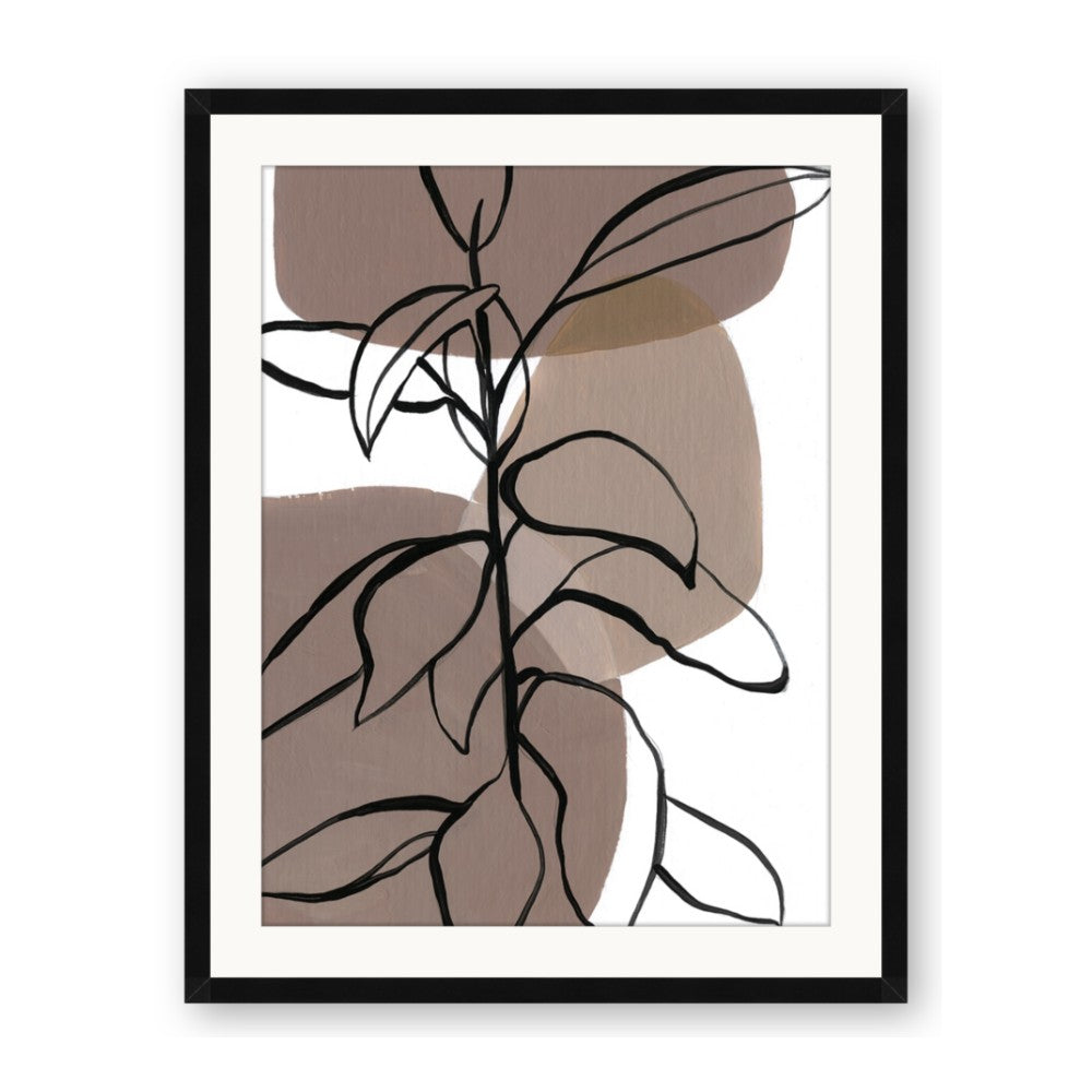 Brown Geo with Leaves I
