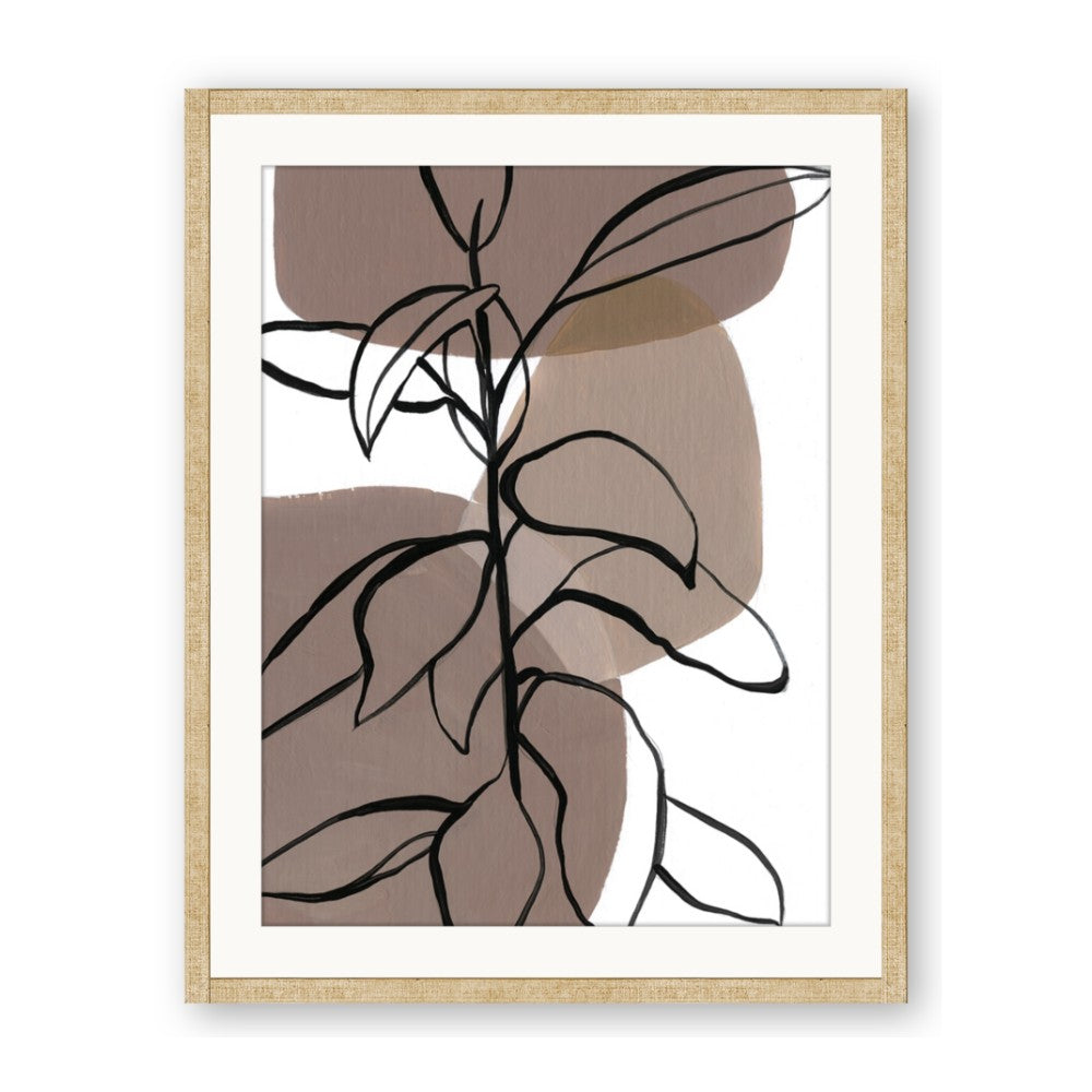 Brown Geo with Leaves I