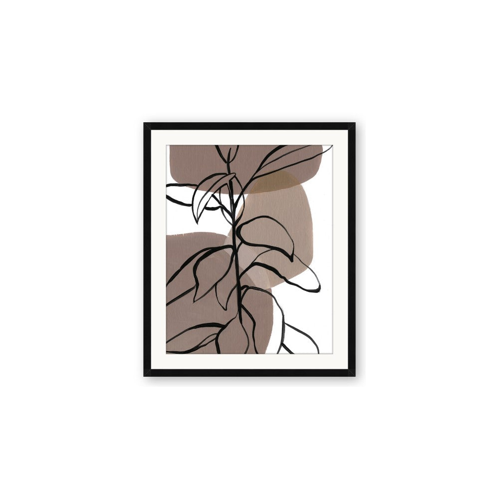 Brown Geo with Leaves I