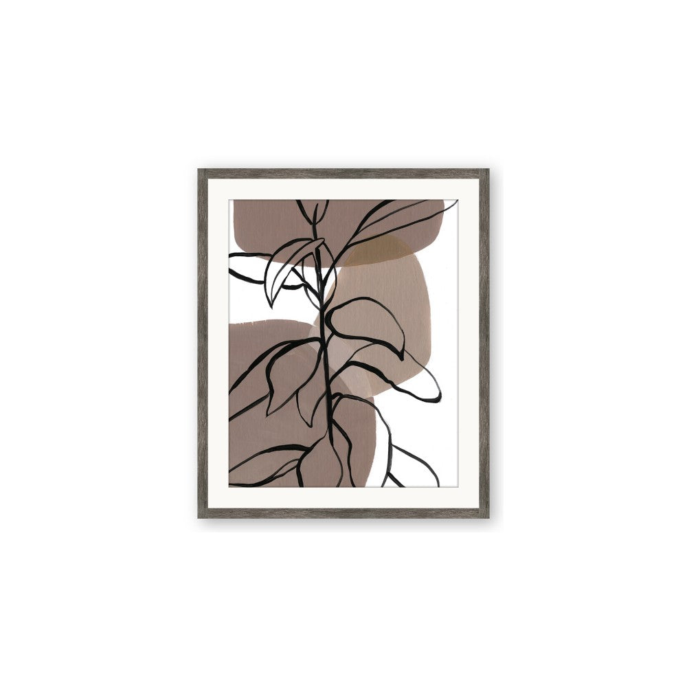 Brown Geo with Leaves I