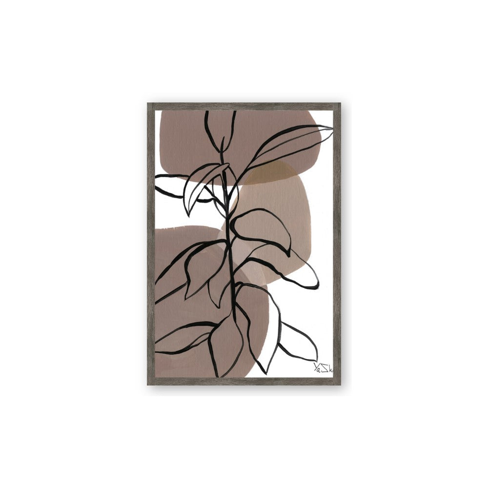 Brown Geo with Leaves I