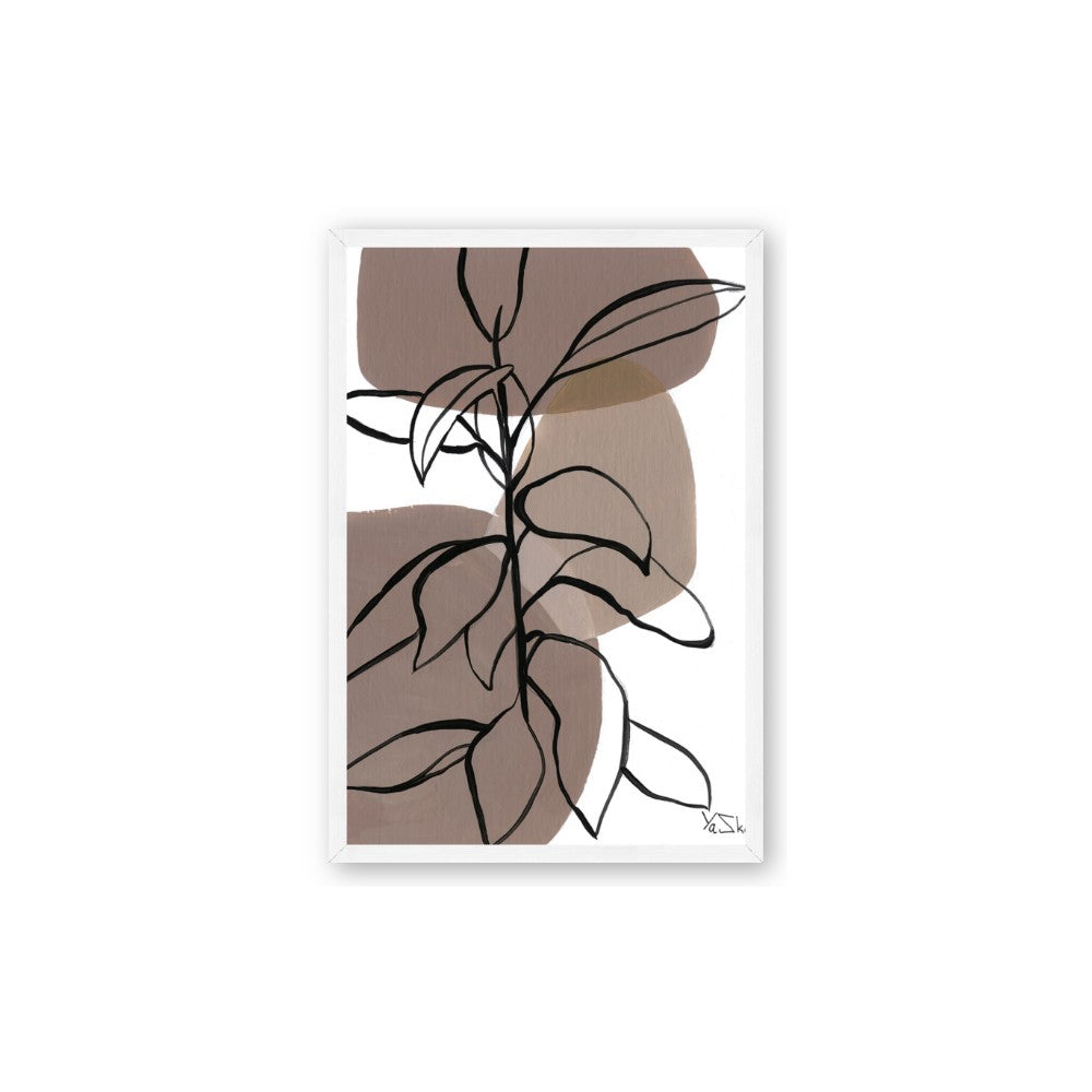 Brown Geo with Leaves I