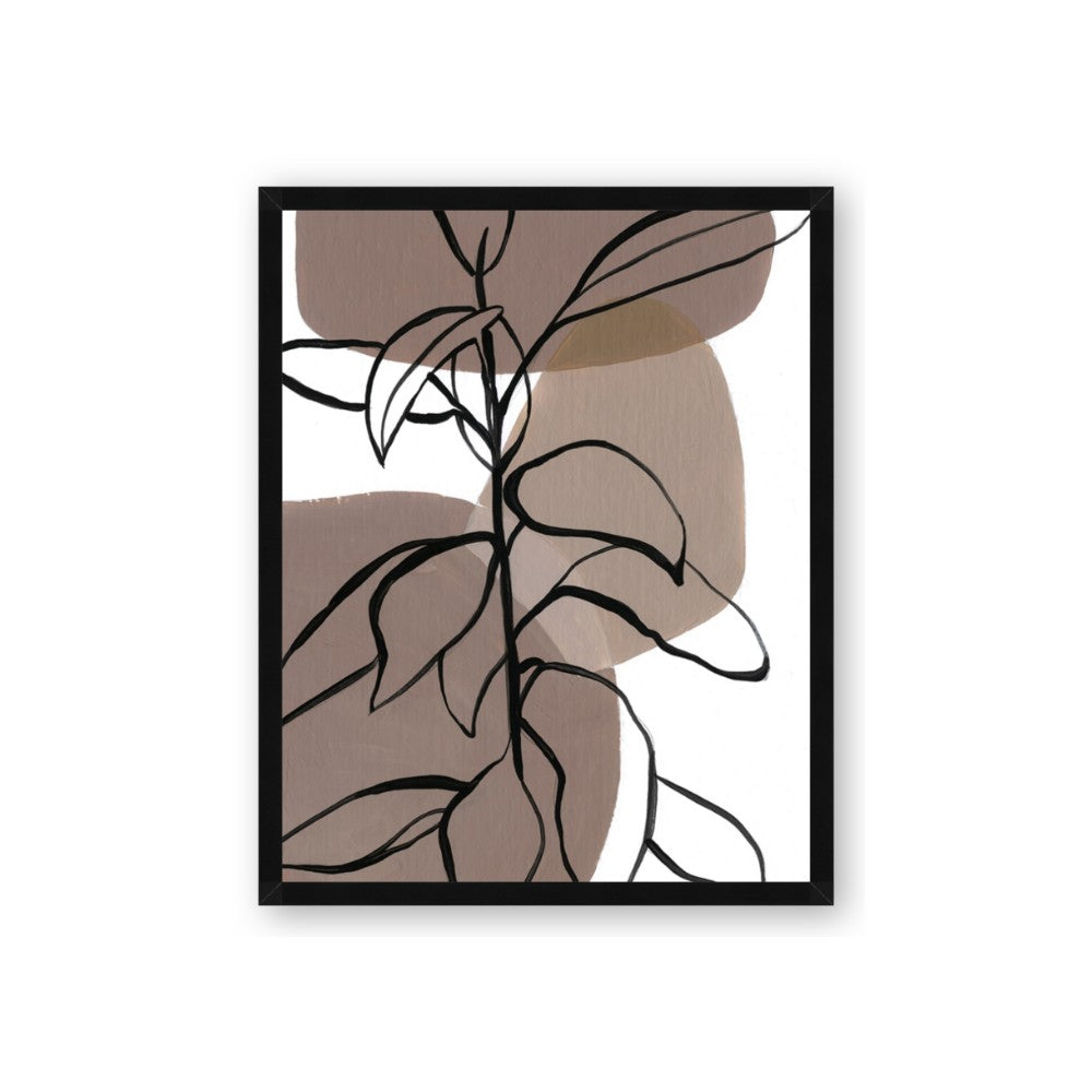 Brown Geo with Leaves I