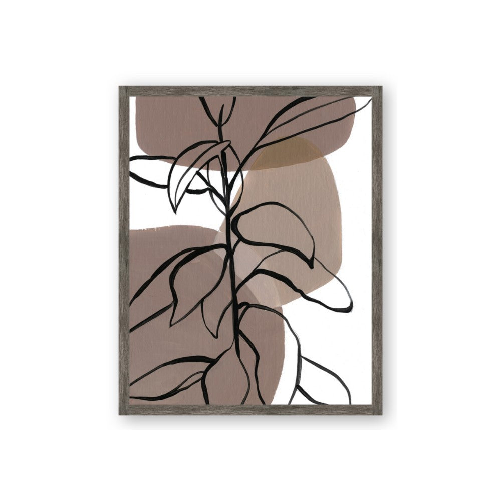 Brown Geo with Leaves I