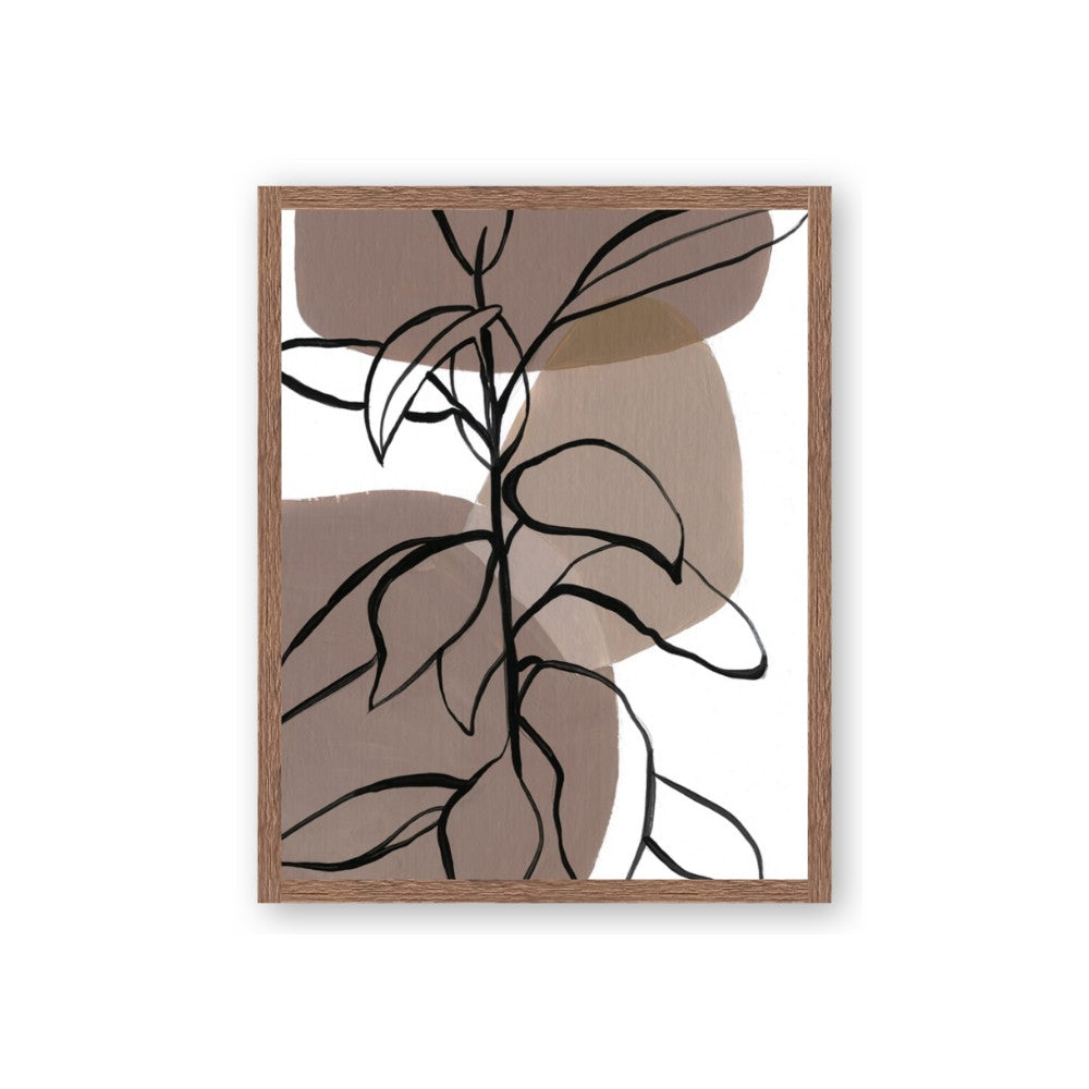Brown Geo with Leaves I