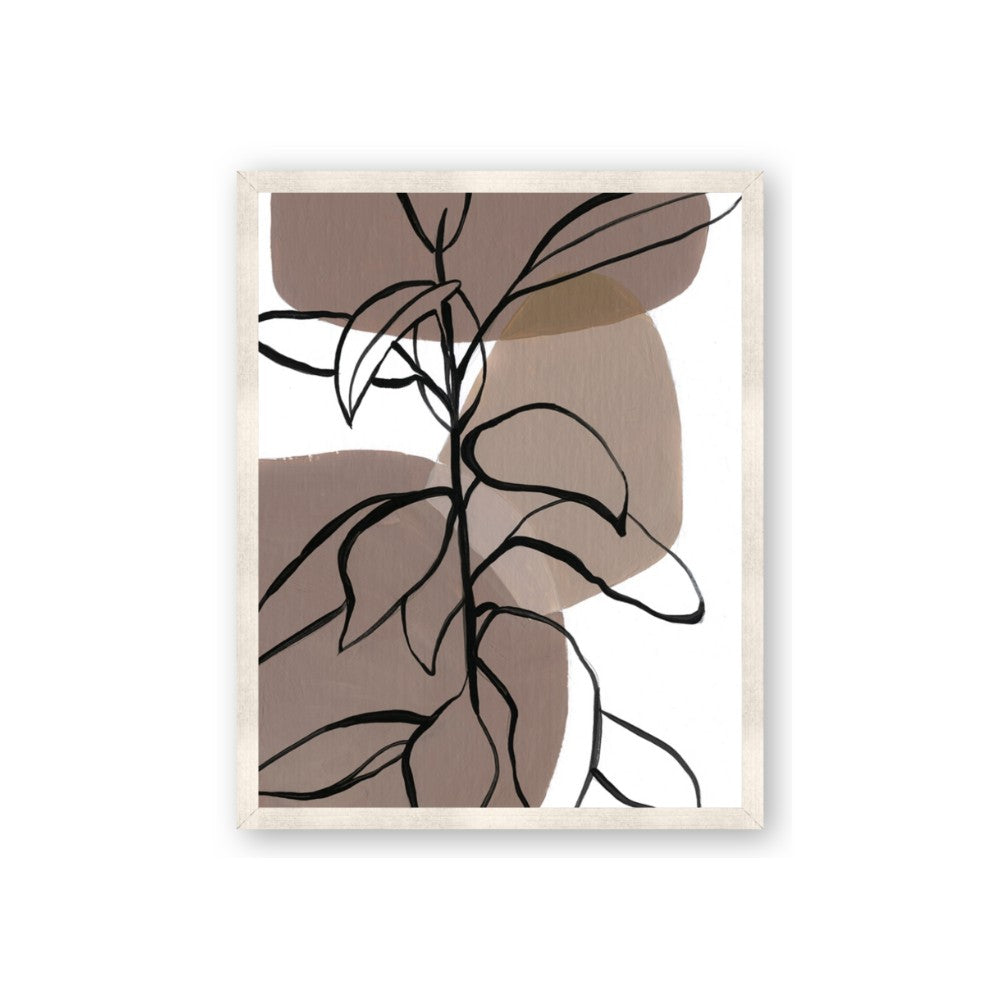 Brown Geo with Leaves I