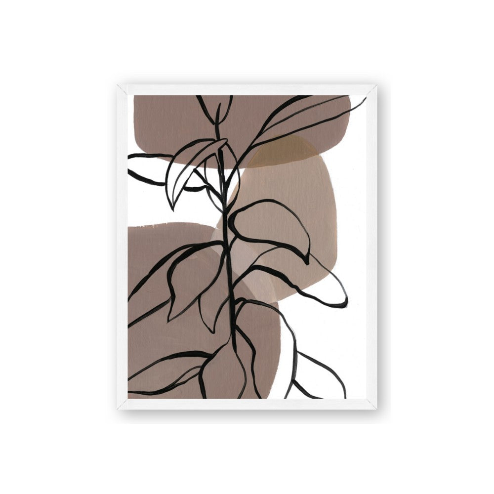 Brown Geo with Leaves I