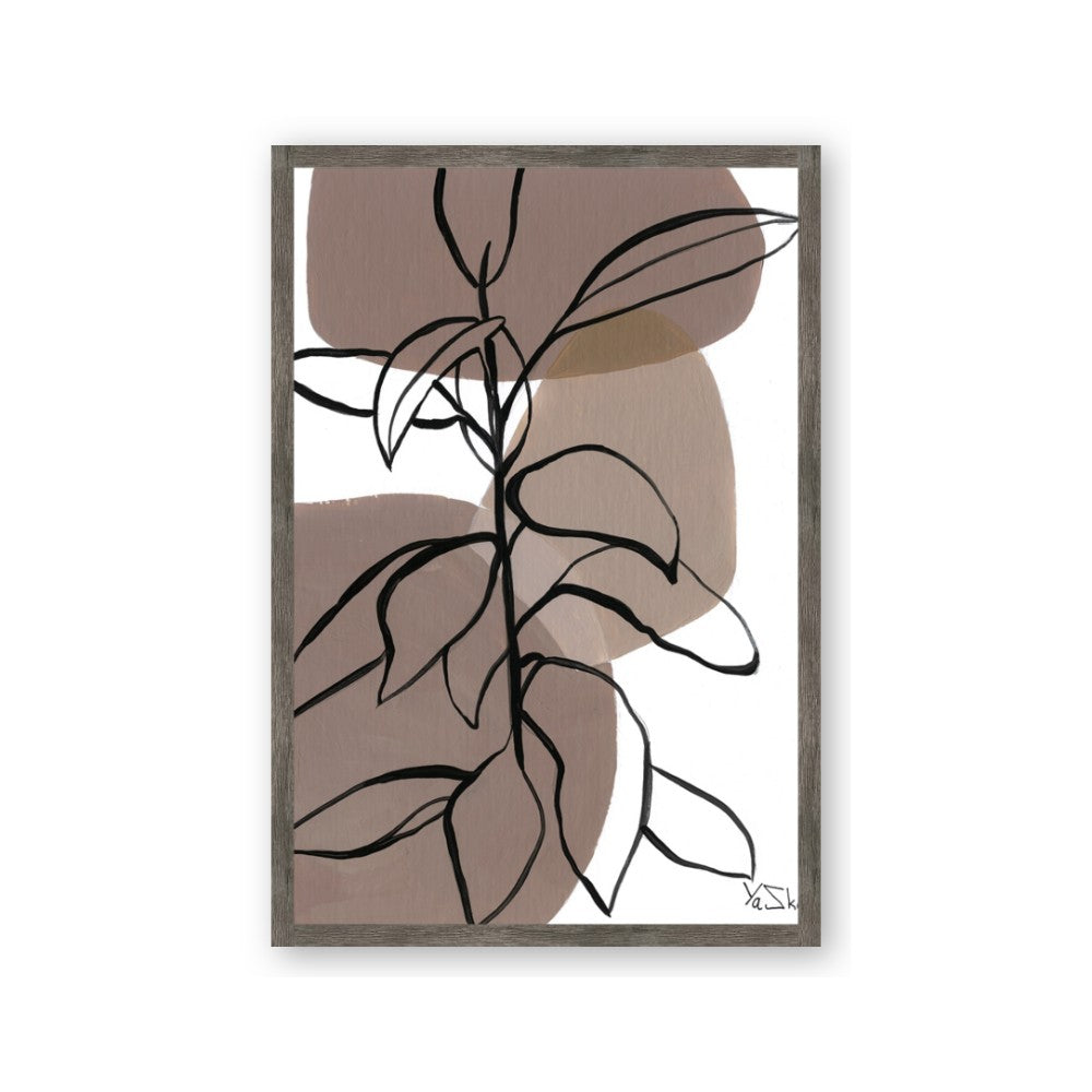 Brown Geo with Leaves I