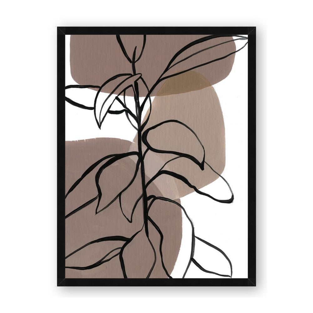 Brown Geo with Leaves I