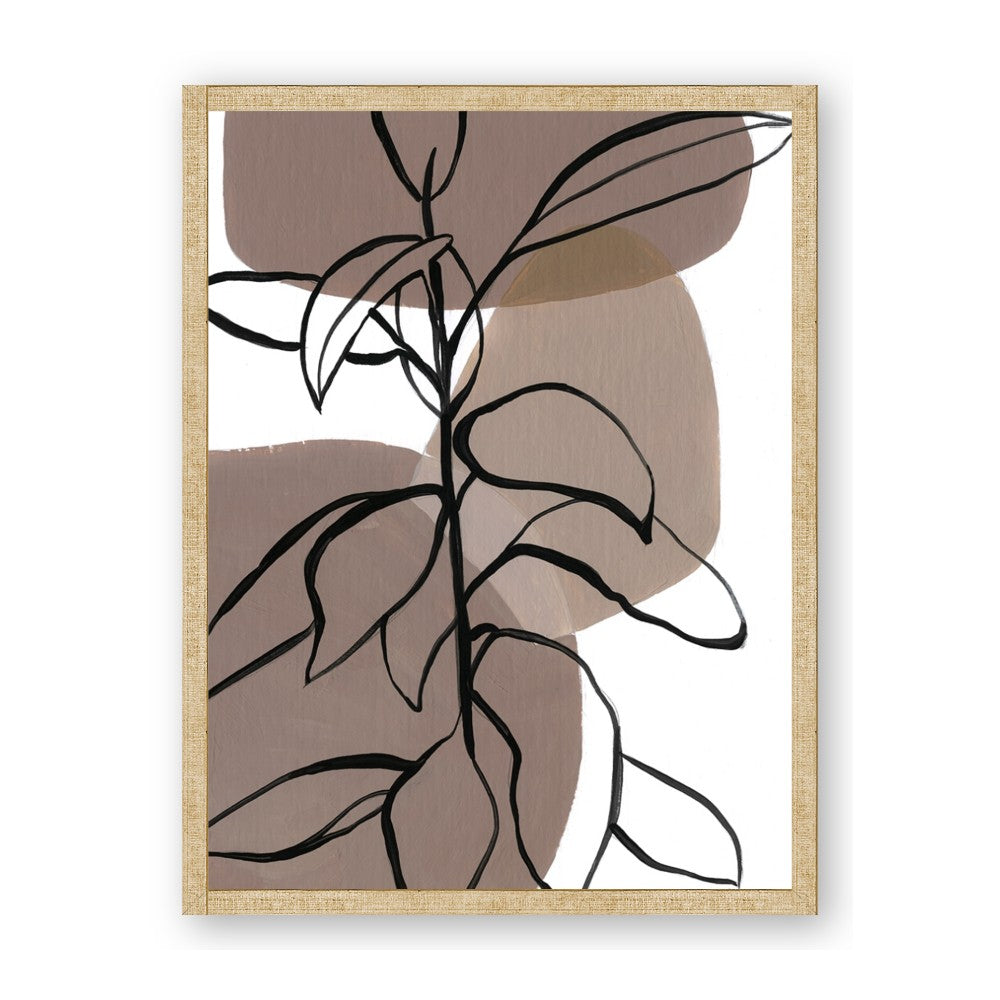 Brown Geo with Leaves I
