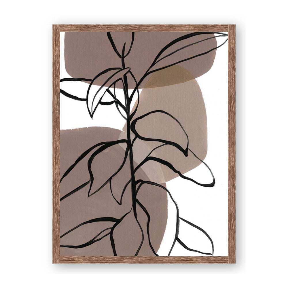 Brown Geo with Leaves I