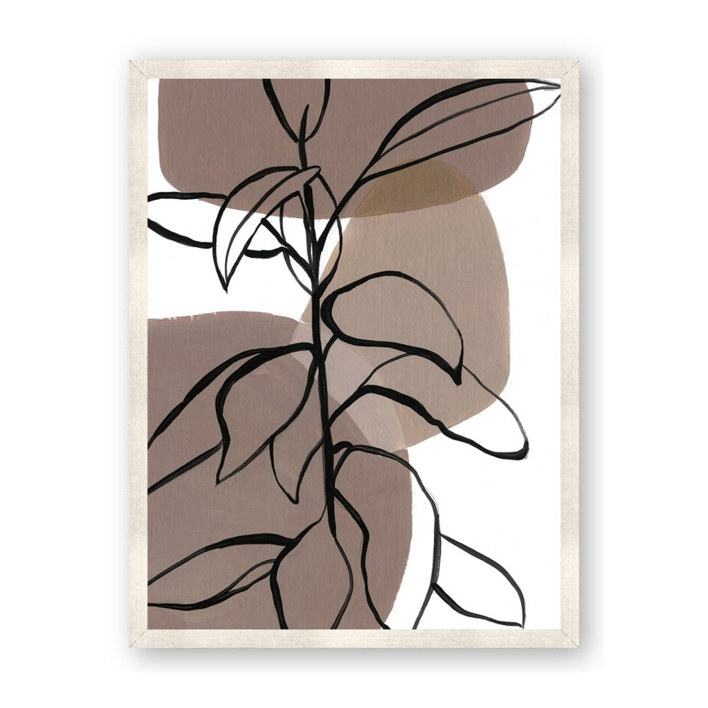 Brown Geo with Leaves I