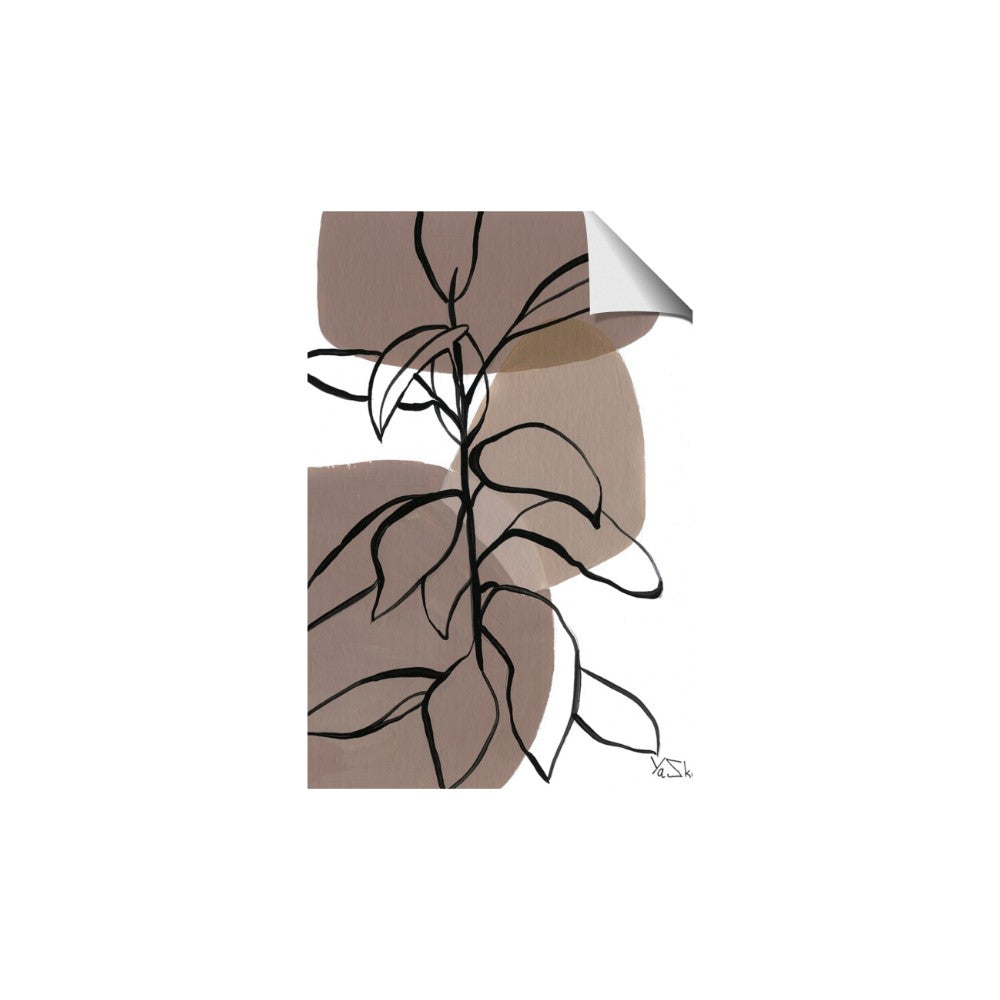 Brown Geo with Leaves I