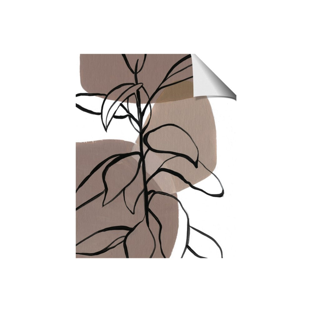 Brown Geo with Leaves I