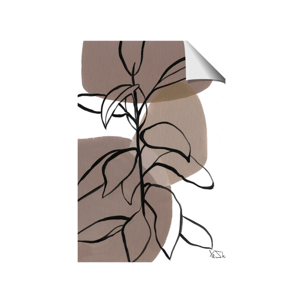 Brown Geo with Leaves I