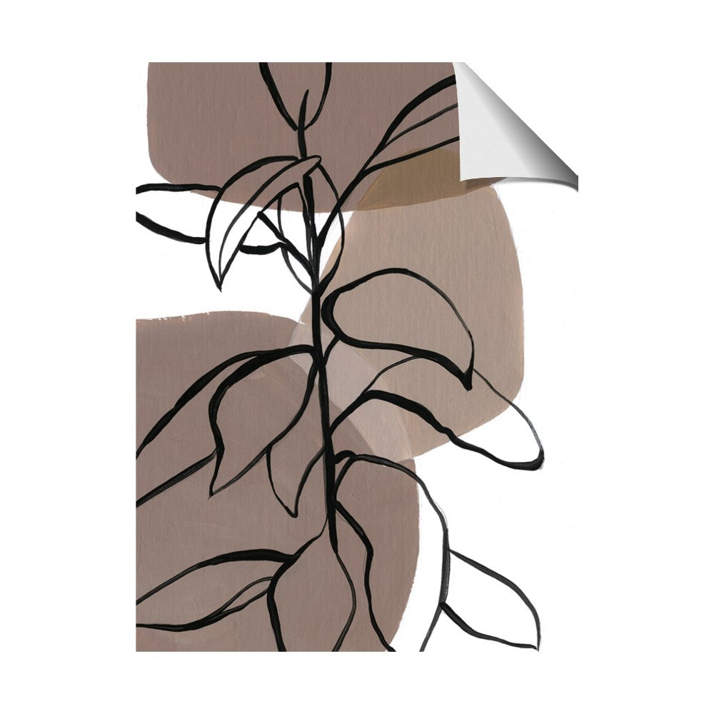 Brown Geo with Leaves I