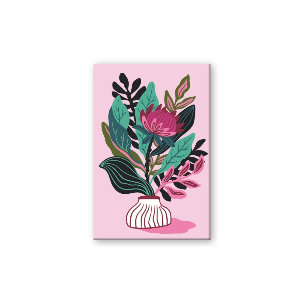 Protea with tropical leaf