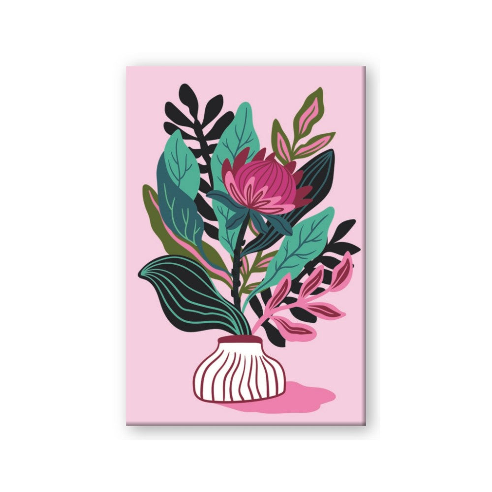 Protea with tropical leaf