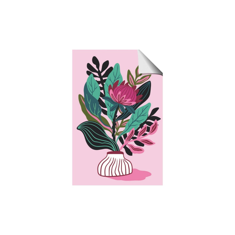 Protea with tropical leaf