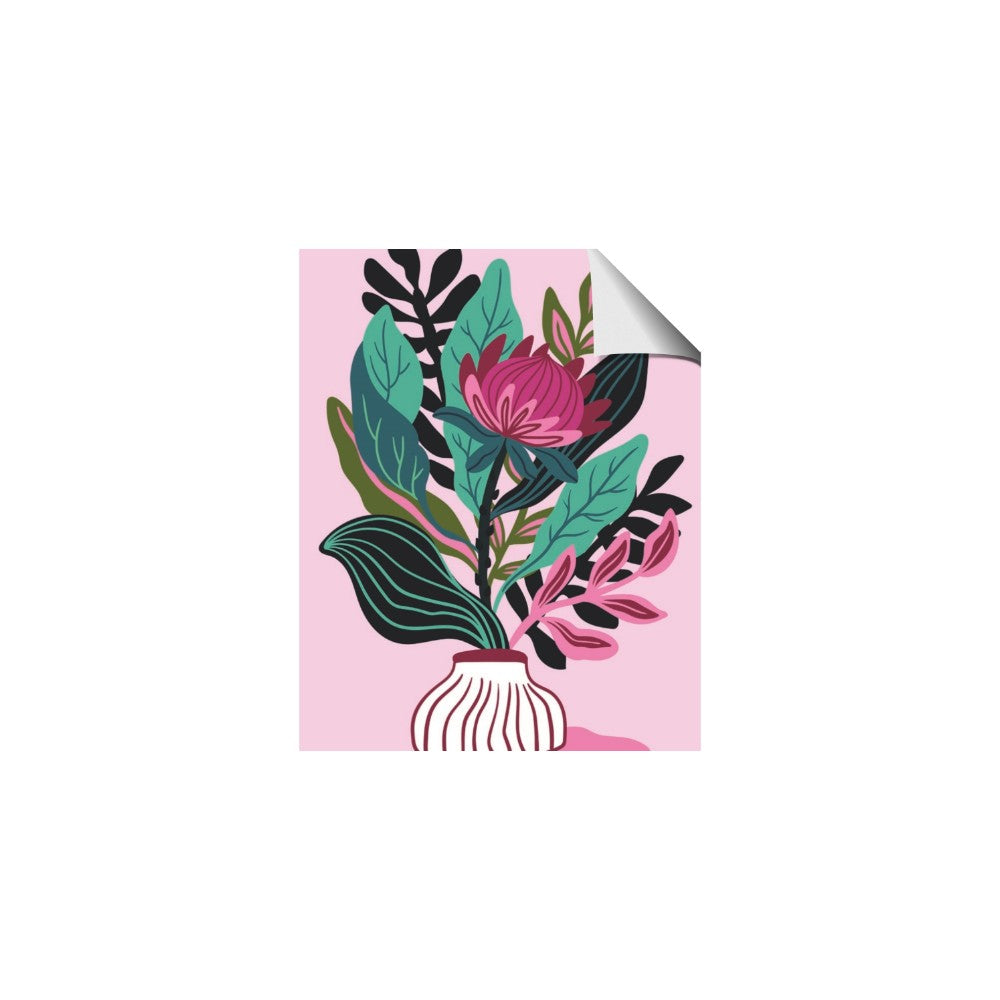 Protea with tropical leaf